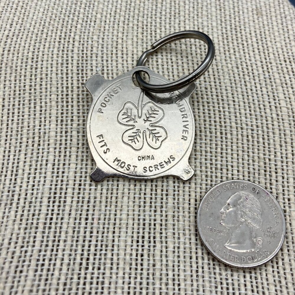 Cole Pocket Screwdriver Keychain Most Screws Stainless Steel Tool 1.5" Diameter